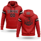 Custom Stitched Red Black-White Football Pullover Sweatshirt Hoodie