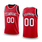 Custom Red White-Black Authentic Throwback Basketball Jersey