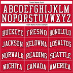Custom Red White-Black Authentic Throwback Basketball Jersey photo 2