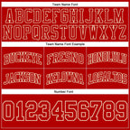 Custom Red Red-Cream Authentic Throwback Basketball Shorts photo 2