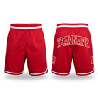 Custom Red Red-White Authentic Throwback Basketball Shorts