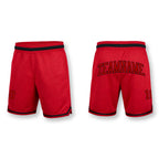 Custom Red Red-Black Authentic Throwback Basketball Shorts