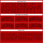 Custom Red Red-Black Authentic Throwback Basketball Shorts photo 2