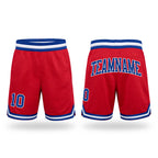 Custom Red Royal-White Authentic Throwback Basketball Shorts