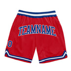 Custom Red Royal-White Authentic Throwback Basketball Shorts photo 1