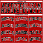 Custom Red Black Pinstripe Black-White Authentic Basketball Jersey photo 2