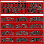 Custom Red Black Pinstripe Black-White Authentic Basketball Jersey photo 2
