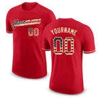 Custom Red Vintage USA Flag-City Cream Performance T-Shirt
