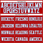 Custom Red White-Powder Blue Mesh Authentic Football Jersey photo 2