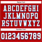 Custom Red White-Powder Blue Mesh Authentic Football Jersey photo 3