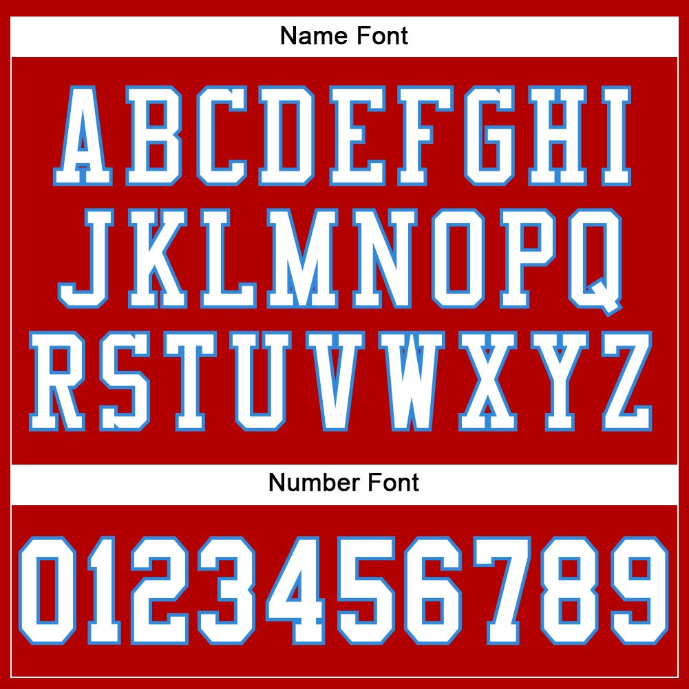 Custom Red White-Powder Blue Mesh Authentic Football Jersey photo 3