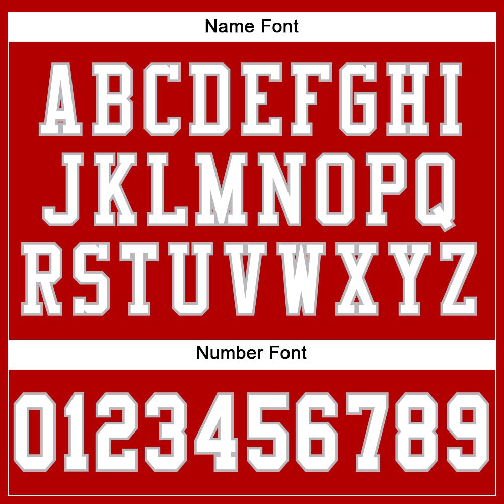 Custom Red White-Gray Mesh Authentic Football Jersey photo 3