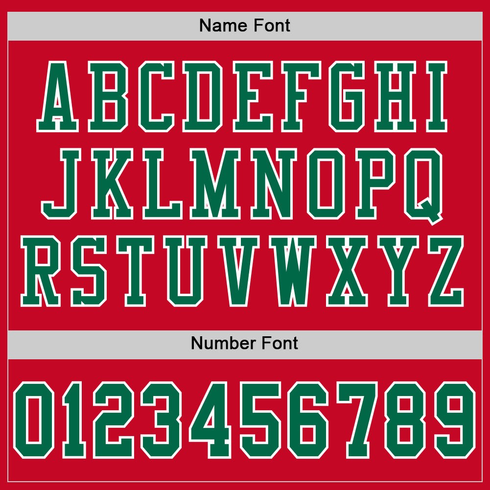 Custom Red Kelly Green-White Mesh Authentic Football Jersey photo 3