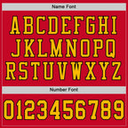 Custom Red Gold-Black Mesh Authentic Football Jersey photo 3
