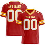 Custom Red White-Gold Authentic Football Jersey photo 1