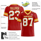 Custom Red White-Gold Authentic Football Jersey photo 2