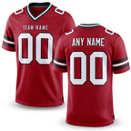Custom Red White-Black Authentic Football Jersey