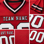 Custom Red White-Black Authentic Football Jersey detail