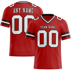 Custom Red White-Black Authentic Football Jersey photo 1