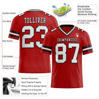 Custom Red White-Black Authentic Football Jersey photo 2