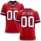 Custom Red White-Navy Authentic Football Jersey