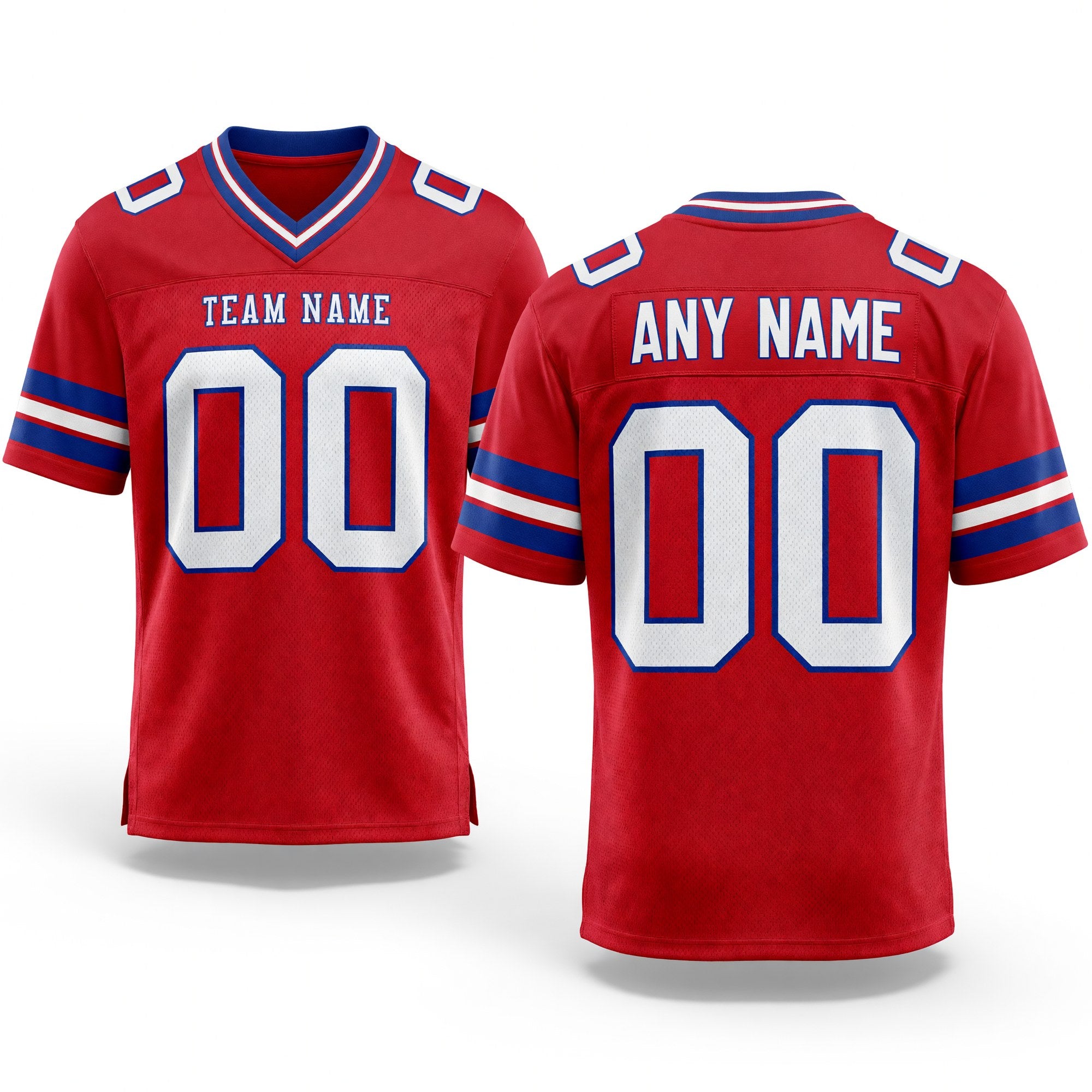 Custom Red White-Royal Authentic Football Jersey