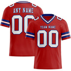 Custom Red White-Royal Authentic Football Jersey photo 1