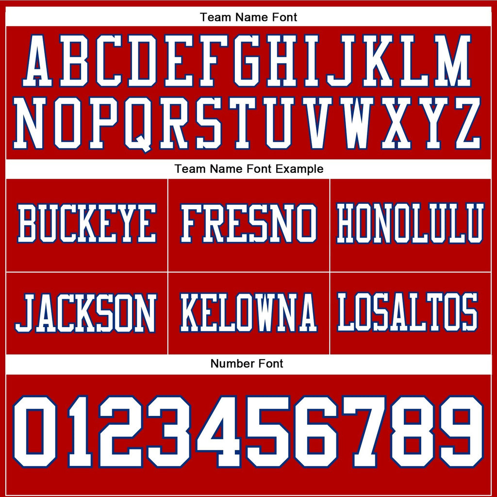 Custom Red White-Royal Authentic Football Jersey photo 3