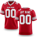 Custom Red White-Gray Authentic Football Jersey