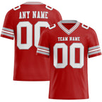 Custom Red White-Gray Authentic Football Jersey photo 1