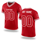 Custom Red White Mesh Authentic Throwback Football Jersey