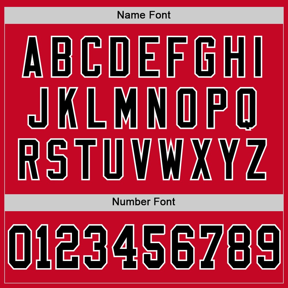 Custom Red Black-White Mesh Authentic Throwback Football Jersey photo 3