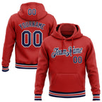 Custom Stitched Red Navy-White Sports Pullover Sweatshirt Hoodie photo 1