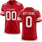 Custom Red White Authentic Football Jersey