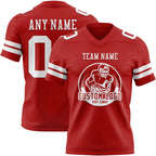 Custom Red White Authentic Football Jersey photo 2