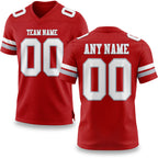 Custom Red White-Gray Authentic Football Jersey