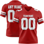 Custom Red White-Gray Authentic Football Jersey photo 1