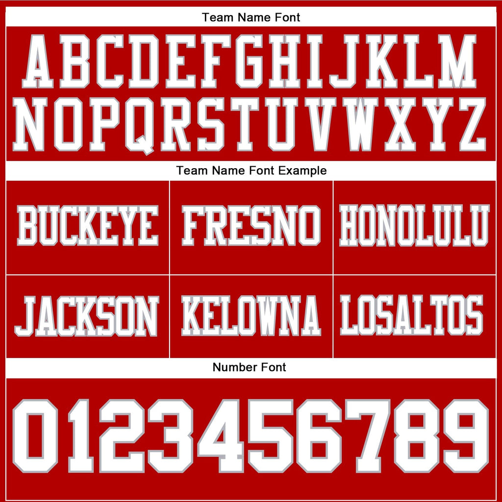 Custom Red White-Gray Authentic Football Jersey photo 4