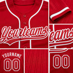 Custom Stitched Red White Baseball Pullover Sweatshirt Hoodie detail