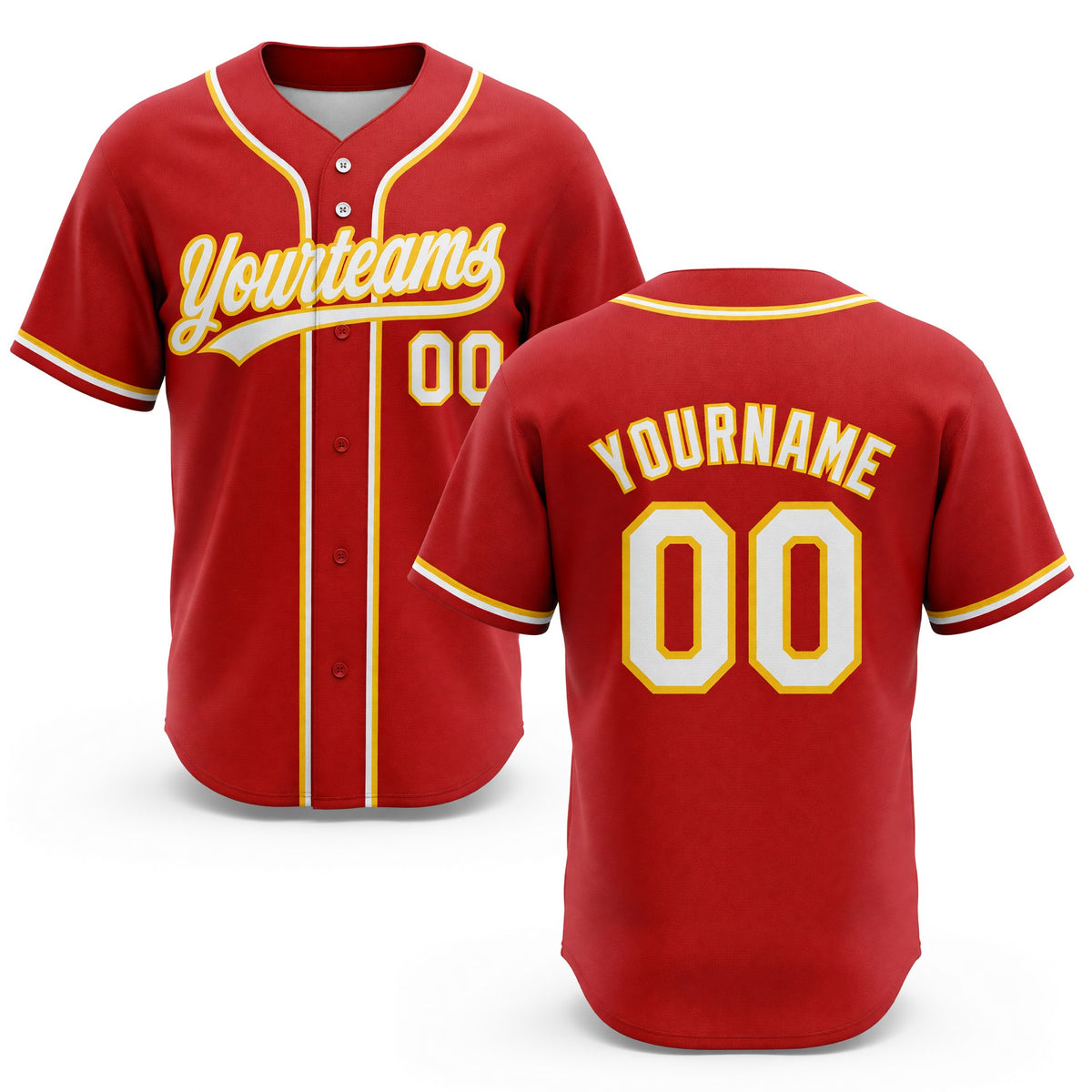 Custom Stitched Red White-Yellow Baseball Pullover Sweatshirt Hoodie