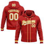 Custom Stitched Red White-Yellow Baseball Pullover Sweatshirt Hoodie photo 1