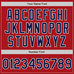 Custom Stitched Red Navy-White Baseball Pullover Sweatshirt Hoodie photo 4