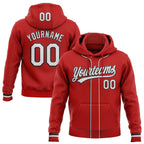 Custom Stitched Red White-Black Baseball Pullover Sweatshirt Hoodie photo 1