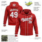Custom Stitched Red White-Gray Baseball Pullover Sweatshirt Hoodie photo 2