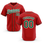 Custom Stitched Red Kelly Green-White Baseball Pullover Sweatshirt Hoodie