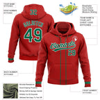 Custom Stitched Red Kelly Green-White Baseball Pullover Sweatshirt Hoodie photo 2