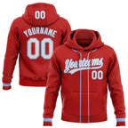 Custom Stitched Red White-Light Blue Baseball Pullover Sweatshirt Hoodie photo 1