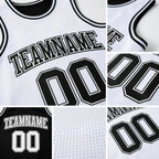 Custom Reversible Black White Double Side Sublimation Basketball Set Jersey detail