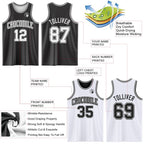 Custom Reversible Black White Double Side Sublimation Basketball Set Jersey photo 5