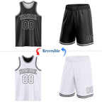Custom Reversible Black White Double Side Sublimation Basketball Set Jersey photo 2